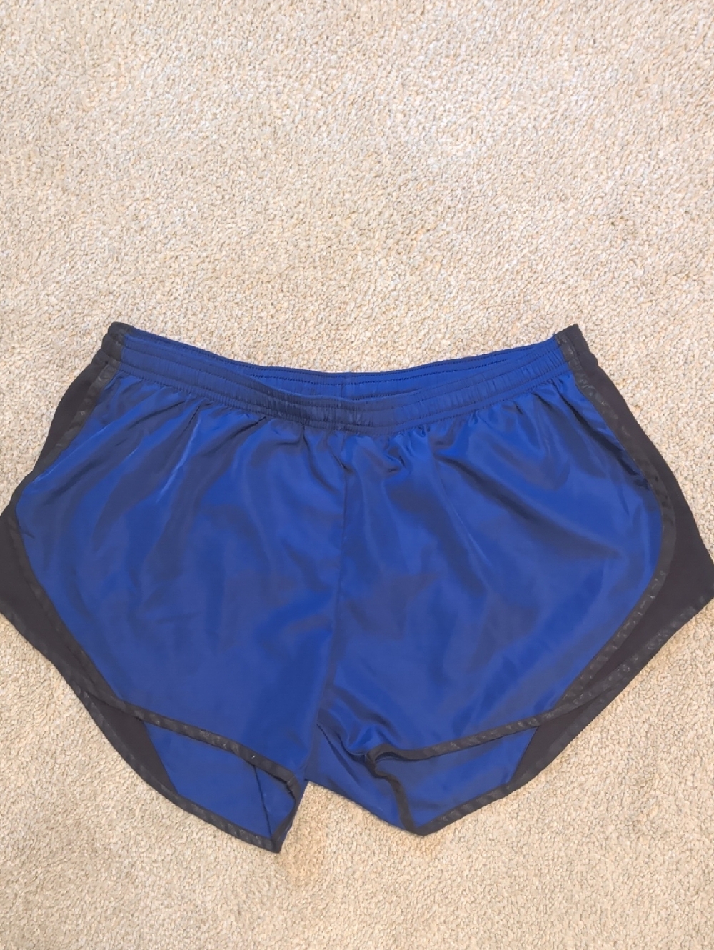 Soffe Low Rise Blue Athletic Running Shorts with Black Trim